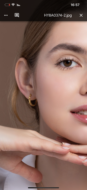 Gold Hoops Earrings with Granules