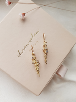 Champagen Diamonds and Sapphires Drop Gold Earrings