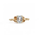 Aquamarine Gold Ring with Granules