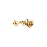 Gold open Geometric ring inspired by geodes and crystals shapes