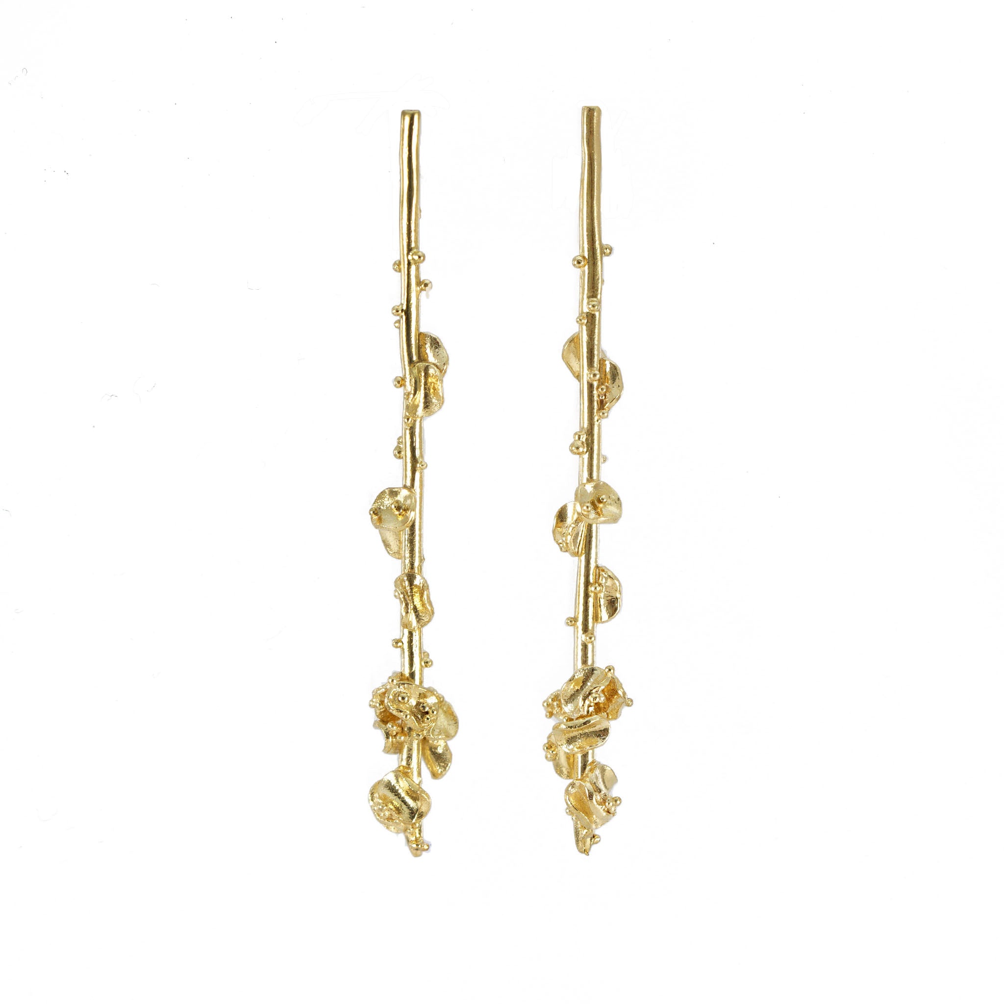 Asymmetric Drop Gold Earrings