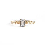 Aquamarine Gold Ring with Granules