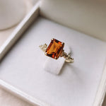 Citrine Madeira Gold Ring with Granules