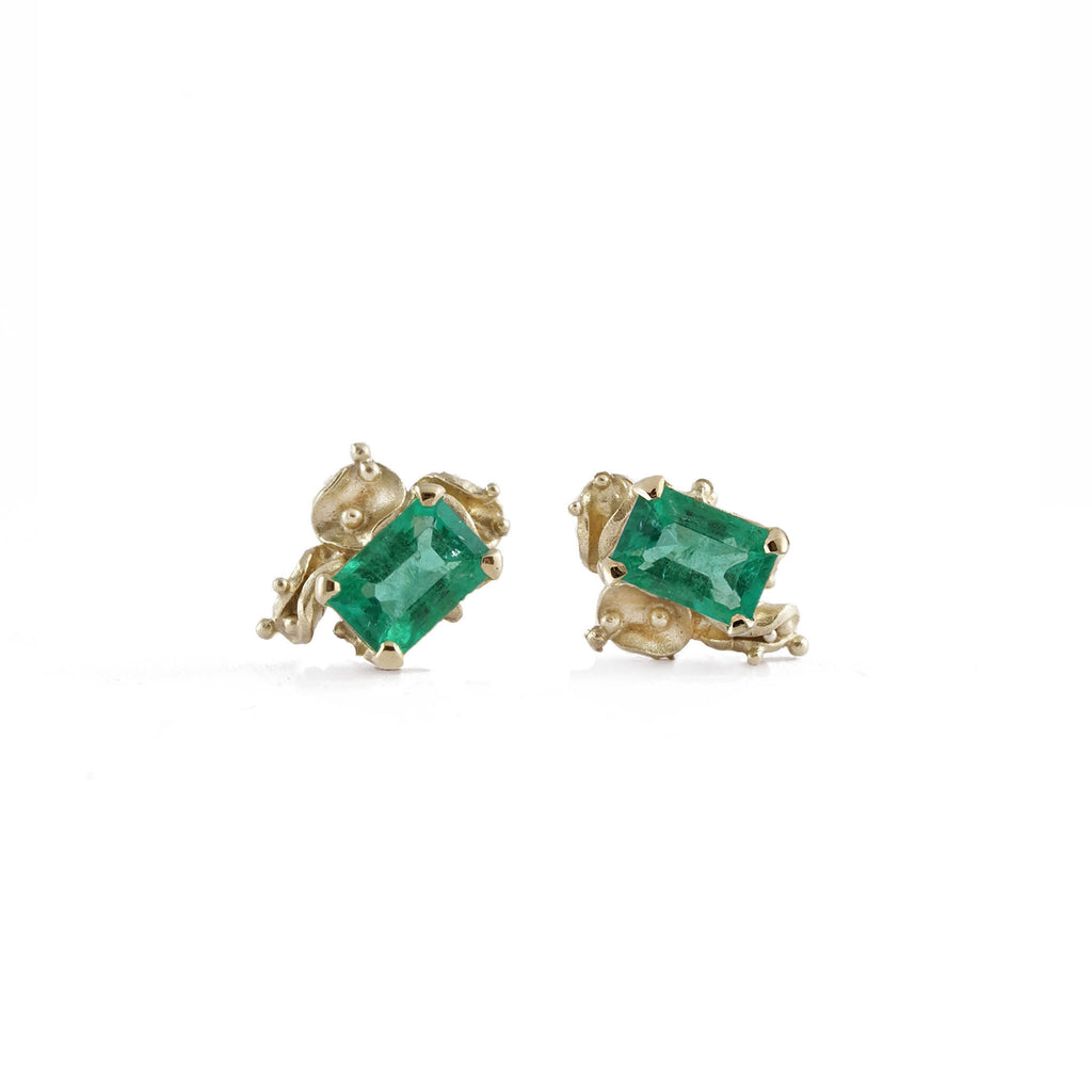 Emerald Gold Earrings