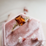 Citrine Madeira Gold Ring with Granules