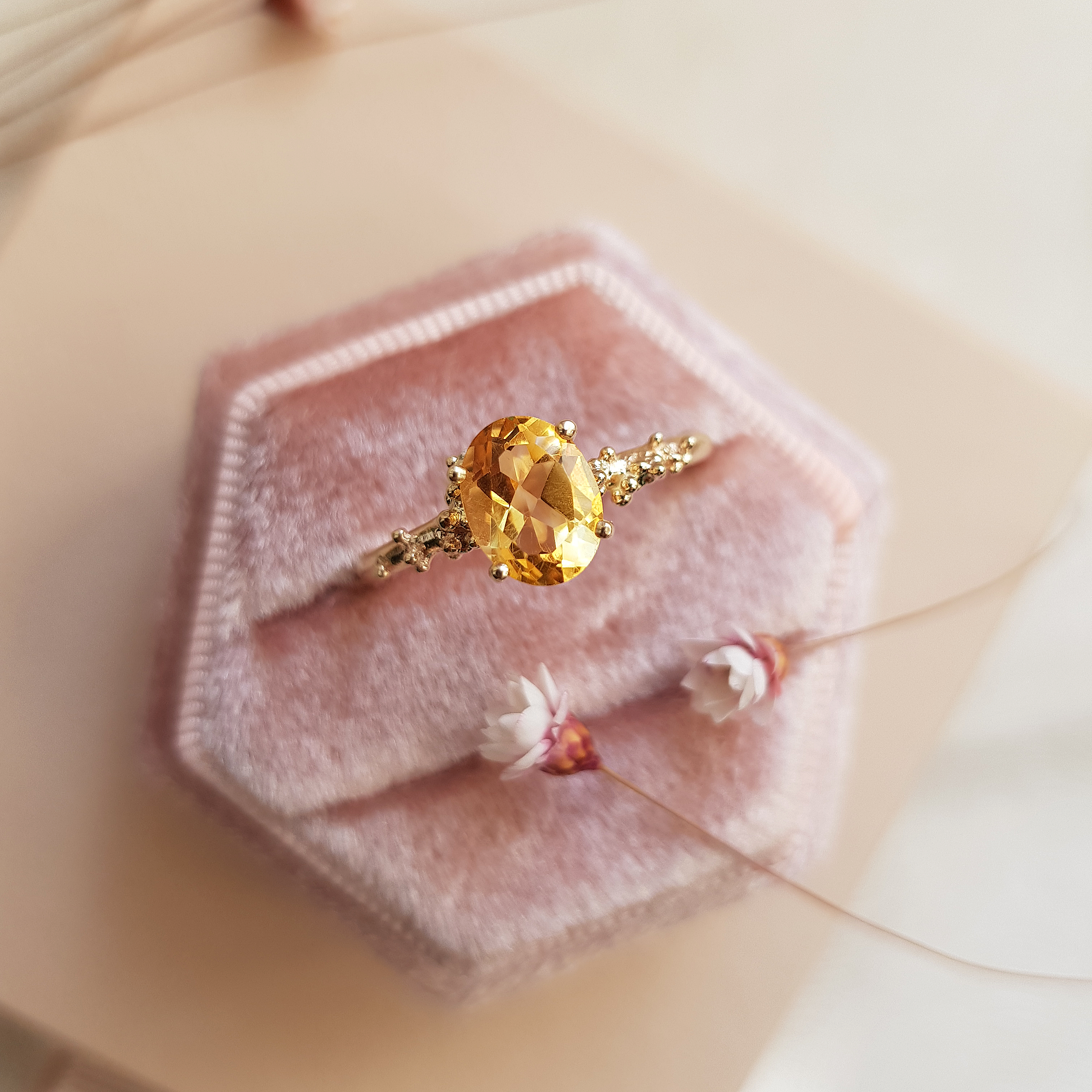 Citrine hot sale oval ring