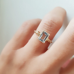 Aquamarine Gold Ring with Granules