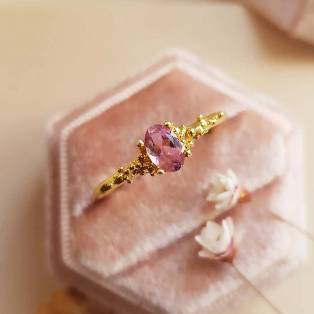 Gold and 2025 pink ring