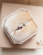 Silver band set with Ruby and Sapphires